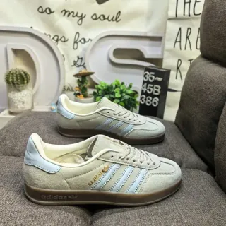 Adidas Samba OG Beige and Light Blue Lifestyle Sneakers