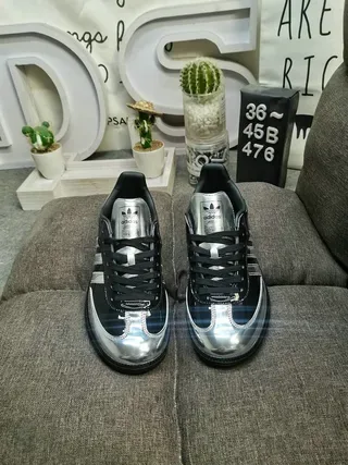 Adidas Samba OG Glossy Black and Metallic Silver Lifestyle Sneakers 10