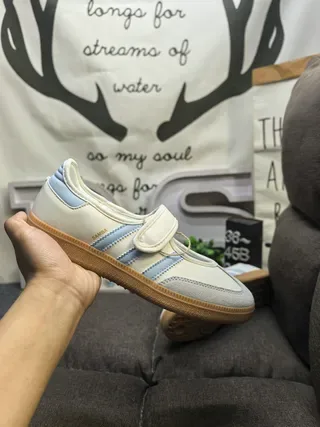 Adidas Samba OG Off-White and Light Blue Lifestyle Sneakers 5