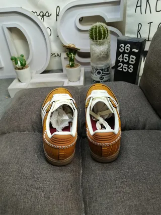 Adidas Samba OG Tan Croc-Embossed Leather Lifestyle Sneakers 8