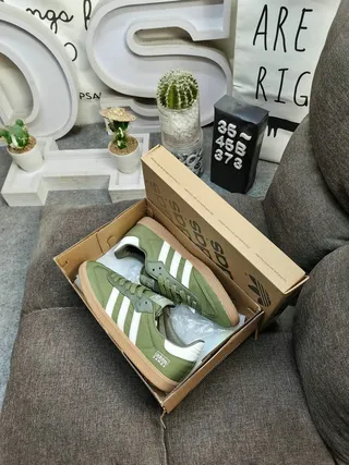 Adidas Samba Olive Green White Lifestyle Sneakers 3
