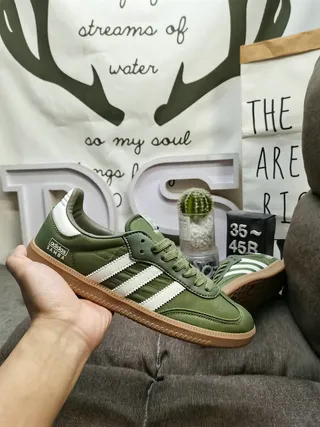 Adidas Samba Olive Green White Lifestyle Sneakers 6