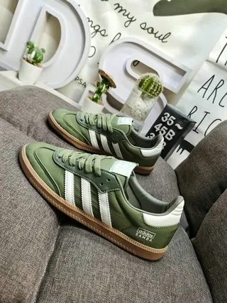 Adidas Samba Olive Green White Lifestyle Sneakers 7