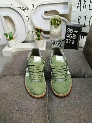 Adidas Samba Olive Green White Lifestyle Sneakers 10