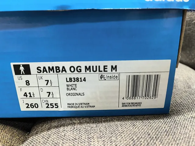 Adidas Samba Open-Back Mule White Black Casual Shoes 2