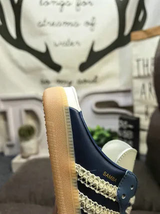 Adidas Samba Slip-On Blue Suede Lifestyle Sneakers 3