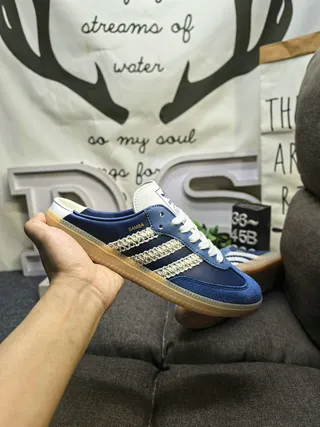 Adidas Samba Slip-On Blue Suede Lifestyle Sneakers 5