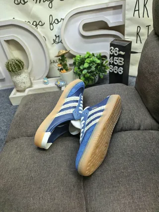 Adidas Samba Slip-On Blue Suede Lifestyle Sneakers 6