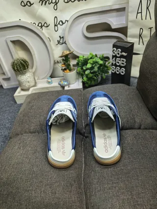 Adidas Samba Slip-On Blue Suede Lifestyle Sneakers 8