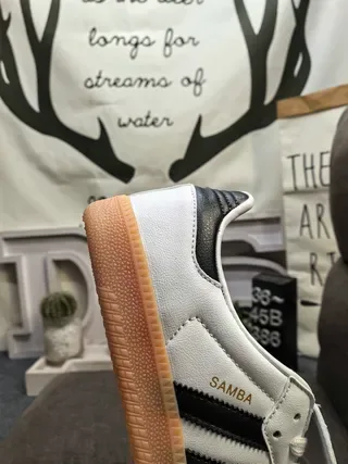 Adidas Samba White Black Gray Gum Lifestyle Sneakers 3
