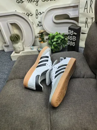 Adidas Samba White Black Gray Gum Lifestyle Sneakers 6