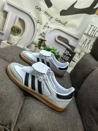 Adidas Samba White Black Gray Gum Lifestyle Sneakers 7