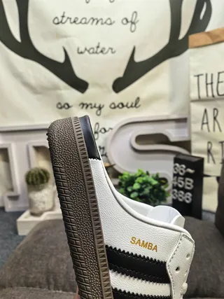 Adidas Samba White Black Open-Back Lace-Up Vamp Casual Shoes 3