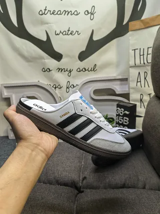 Adidas Samba White Black Open-Back Lace-Up Vamp Casual Shoes 5