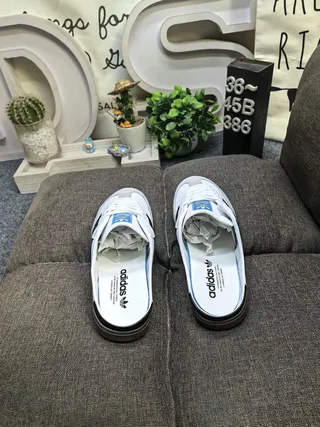 Adidas Samba White Black Open-Back Lace-Up Vamp Casual Shoes 8