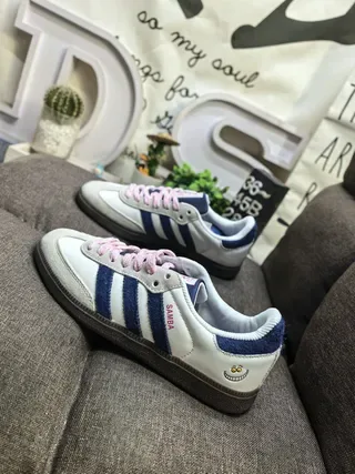 Adidas Samba White Navy Pink Lifestyle Sneakers 7