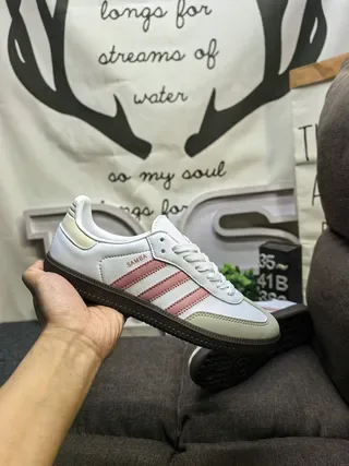 Adidas Samba White Pink Beige Lifestyle Sneakers 5