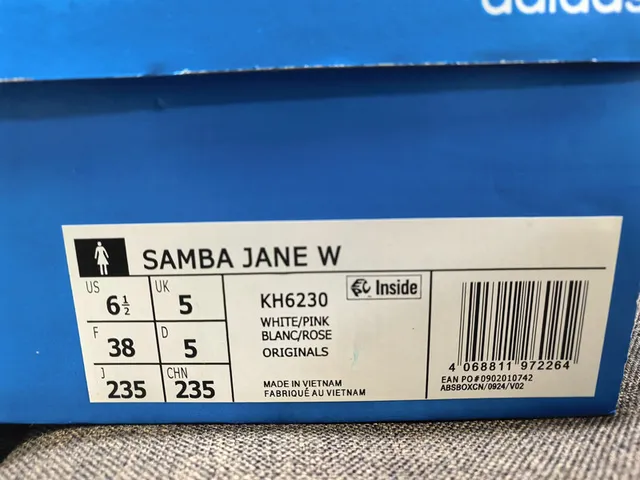 Adidas Samba Chaussures Mary Jane blanches roses sans lacets avec ourlet scalloped 2