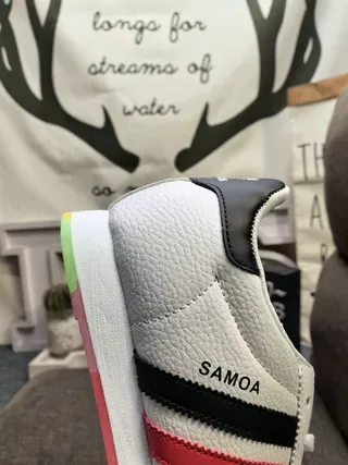 Adidas Samoa White Black Rainbow Outsole Lifestyle Sneakers 23