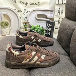 Adidas Spezial Brown and Cream Cow-Print Lifestyle Sneakers