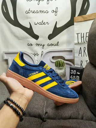 Adidas Spezial Navy and Yellow Suede Lifestyle Sneakers 5