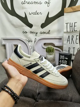 Adidas Spezial Off-White and Black Suede Lifestyle Sneakers 5