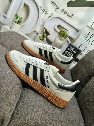 Adidas Spezial Off-White and Black Suede Lifestyle Sneakers 7
