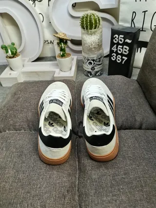 Adidas Spezial Off-White and Black Suede Lifestyle Sneakers 8