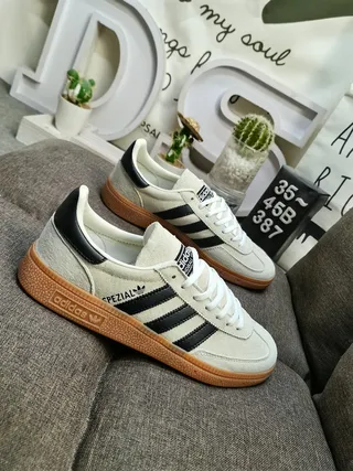 Adidas Spezial Off-White and Black Suede Lifestyle Sneakers 9