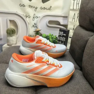 Adidas Supernova White Orange Knit Mesh Upper Three-Stripe Side Branding Running Shoes