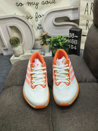Adidas Supernova White Orange Knit Mesh Upper Three-Stripe Side Branding Running Shoes 10