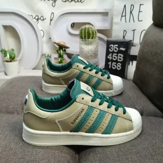 Adidas Superstar Beige and Teal Green Lifestyle Sneakers
