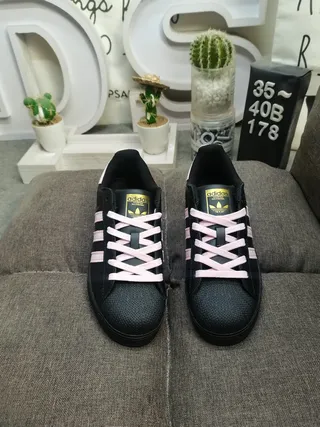 Adidas Superstar Black and Pink Lifestyle Sneakers 10