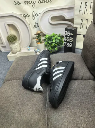 Adidas Superstar Black and White Lifestyle Sneakers 6