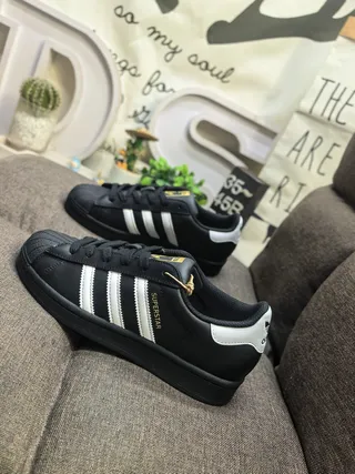 Adidas Superstar Black and White Lifestyle Sneakers 7