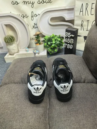 Adidas Superstar Black and White Lifestyle Sneakers 8