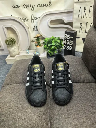 Adidas Superstar Black and White Lifestyle Sneakers 10