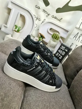 Adidas Superstar Black Croc-Embossed Lifestyle Sneakers 9