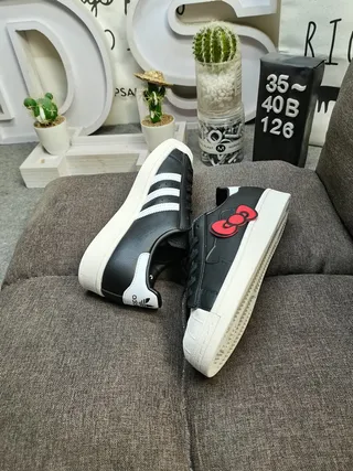 Adidas Superstar Black Red Shell-Toe Three-Stripe Side Lifestyle Sneakers 6