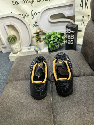 Adidas Superstar Black White Mustard Yellow Lifestyle Sneakers 8