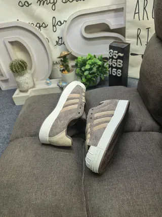 Adidas Superstar Brown Suede Shell Toe Lifestyle Sneakers 6