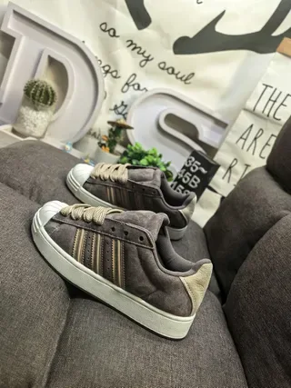 Adidas Superstar Brown Suede Shell Toe Lifestyle Sneakers 7