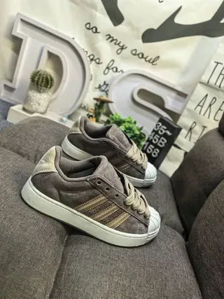 Adidas Superstar Brown Suede Shell Toe Lifestyle Sneakers 9