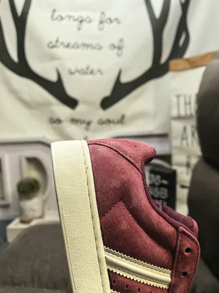Adidas Superstar Burgundy Suede Lifestyle Sneakers 3