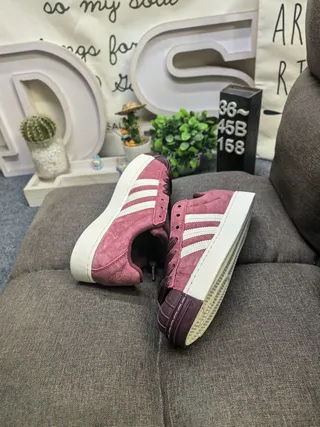 Adidas Superstar Burgundy Suede Lifestyle Sneakers 6