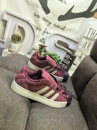 Adidas Superstar Burgundy Suede Lifestyle Sneakers 9