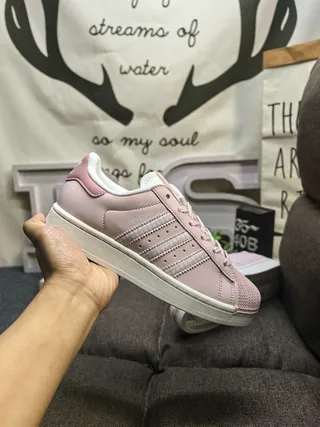 Adidas Superstar Dusty Pink and White Lifestyle Sneakers 5