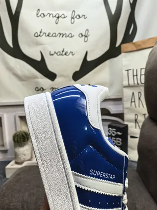 Adidas Superstar Glossy Blue and White Lifestyle Sneakers 3