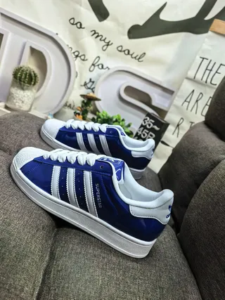 Adidas Superstar Glossy Blue and White Lifestyle Sneakers 7