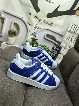 Adidas Superstar Glossy Blue and White Lifestyle Sneakers 9